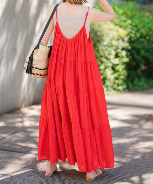 美品♡habi シルクライクティアードワンピース 美品♡habi シルクライクティアードワンピース レディース