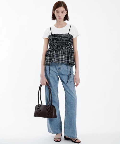 PUBLIC TOKYO シャーリングチェックトップス PUBLIC TOKYO（パブリックトウキョウ） シャーリングチェックトップス