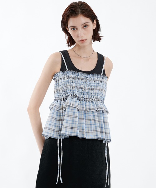 PUBLIC TOKYO シャーリングチェックトップス PUBLIC TOKYO（パブリックトウキョウ） シャーリングチェックトップス