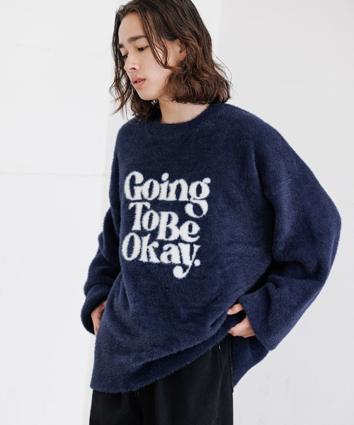 「PBLIM」 長袖ニット FREE ネイビー レディース_画像2