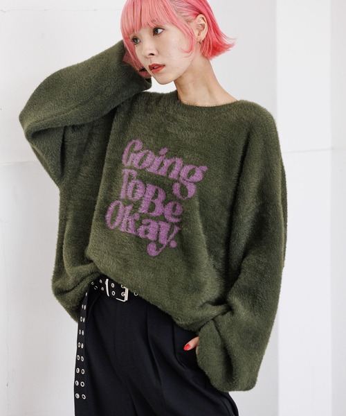 「PBLIM」 長袖ニット FREE ネイビー レディース_画像3