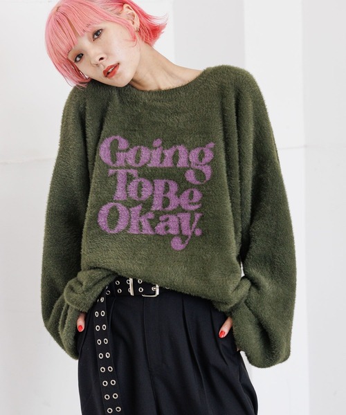 「PBLIM」 長袖ニット FREE ネイビー レディース_画像6