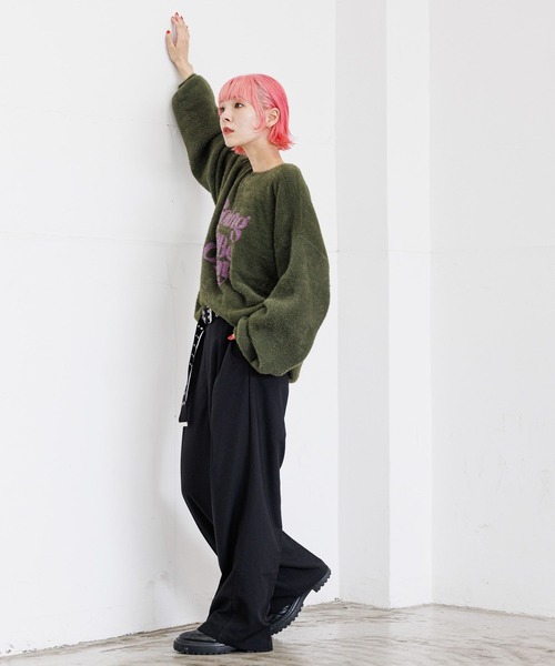 「PBLIM」 長袖ニット FREE ネイビー レディース_画像9