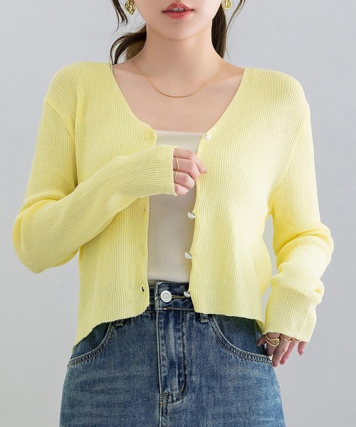 DAY CLOSET カーディガン 「クロップド丈」程よい透け感が今っぽい