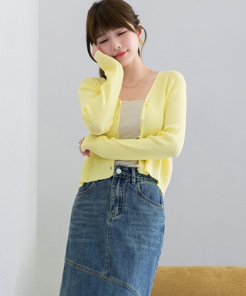DAY CLOSET カーディガン 「クロップド丈」程よい透け感が今っぽい