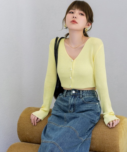 DAY CLOSET カーディガン 「クロップド丈」程よい透け感が今っぽい