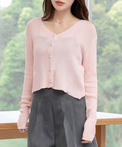 DAY CLOSET カーディガン 夏 「クロップド丈」程よい透け感が今っぽい