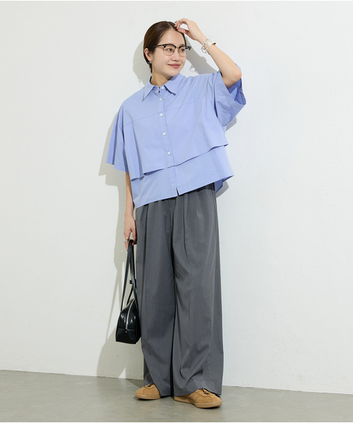 【完売品】レイヤードライクハーフスリーブシャツ JOURNAL STANDARD ブラウス シャツ 「追加2」レイヤードライク