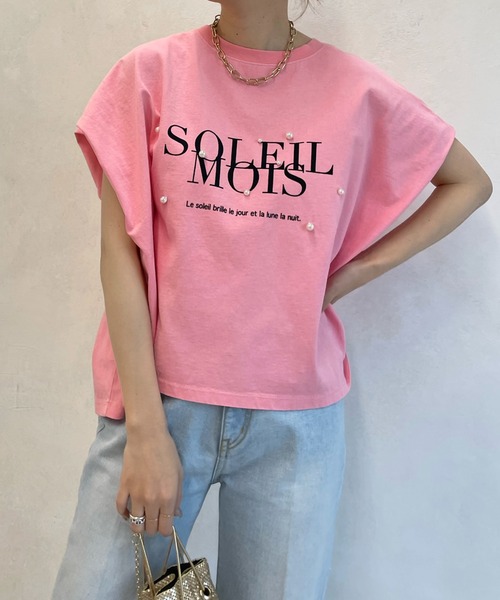 「DouDou」 半袖カットソー FREE チャコールグレー レディース_画像7
