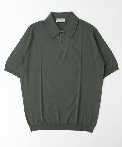 「JOHN SMEDLEY」 半袖ニット SMALL ネイビー メンズ