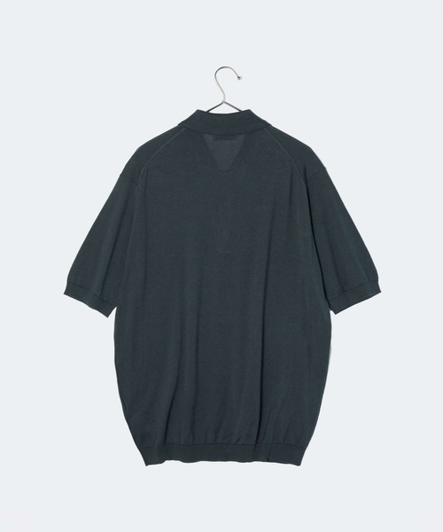 「JOHN SMEDLEY」 半袖ニット SMALL ネイビー メンズ