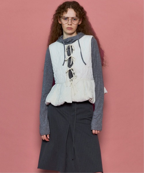 メゾンスペシャル フリルベスト　ジレ MAISON SPECIAL（メゾンスペシャル） ベスト ジレ Embroidery Peplum