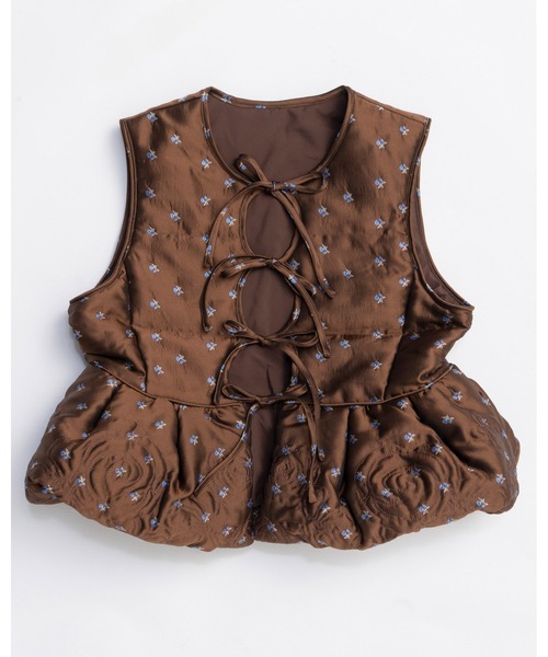 トップス Maison Special Embroidery Peplum Vest MAISON SPECIAL（メゾンスペシャル） ベスト ジレ Embroidery Peplum
