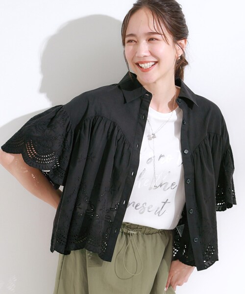 gentil⬛️レースブラウス Cutie Blonde ブラウス シャツ コーデの主役になる スカラップ