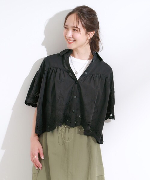 gentil⬛️レースブラウス Cutie Blonde ブラウス シャツ コーデの主役になる スカラップ