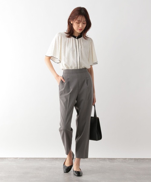「GLOBAL WORK」 半袖ブラウス LARGE ベージュ レディース