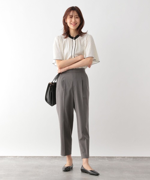 「GLOBAL WORK」 半袖ブラウス LARGE ベージュ レディース