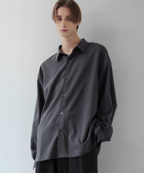 SOCCE シャツ 「防シワ」ボックスカットルーズレギュラーシャツ メンズ