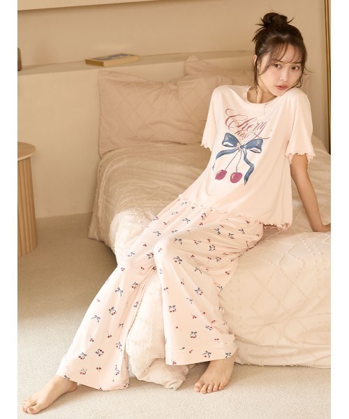 スナイデルホーム　 パジャマ 2色セット SNIDEL HOME パジャマ ルームウェア 「接触冷感」チェリーシリーズ