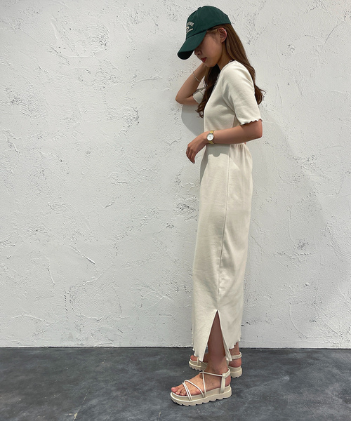 「apres jour mignon」 半袖ワンピース X-LARGE ブラック レディース_画像7