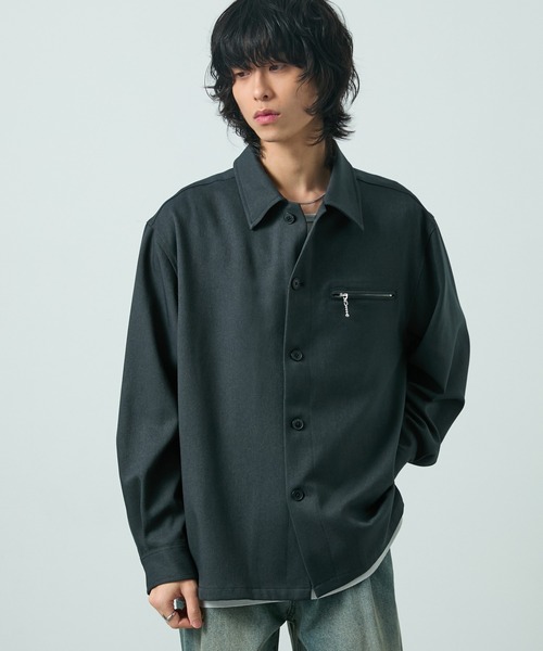 (最終価格)コルニエ　ウールシャツ　シャツジャケット CIYOT シャツ 「CIYOT-シヨウト-」ウールライクファブリックルーズ