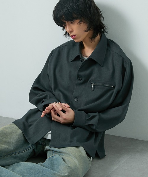 CIYOT シャツ 「CIYOT-シヨウト-」ウールライクファブリックルーズ CIYOT シャツ 「CIYOT-シヨウト-」ウールライクファブリックルーズ