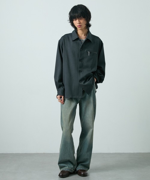 CIYOT シャツ 「CIYOT-シヨウト-」ウールライクファブリックルーズ