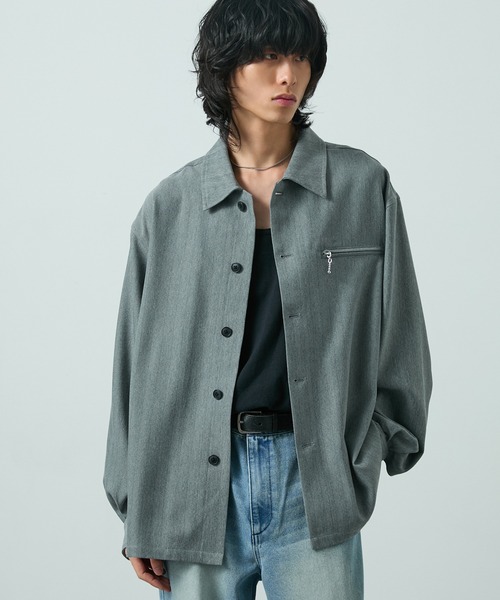 CIYOT シャツ 「CIYOT」ウールライクファブリックルーズシャツ