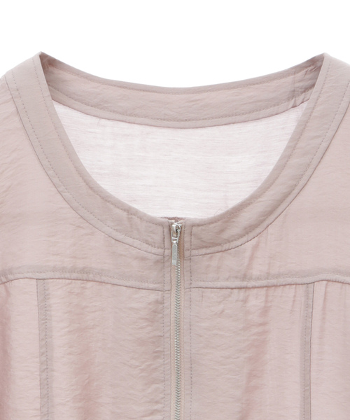 「SOFFITTO」 「MELROSE」ジップアップブルゾン M ブルーグレー レディース_画像3