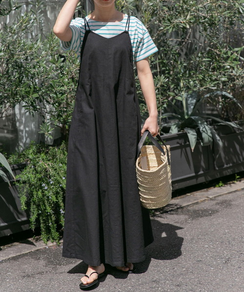 「FORK&SPOON」 キャミソールワンピース 1 ブラック レディース_画像5