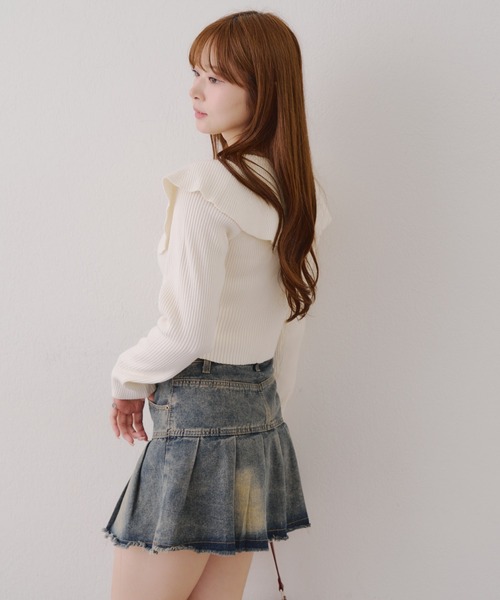 continuer de NICE CLAUP カーディガン BIG衿ZIPカーデ
