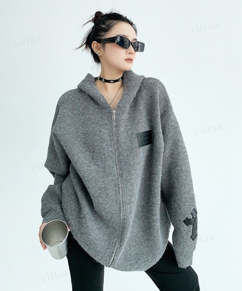 Dalfwin（ダールフィン） パーカー 韓国ファッション フード付きクロス