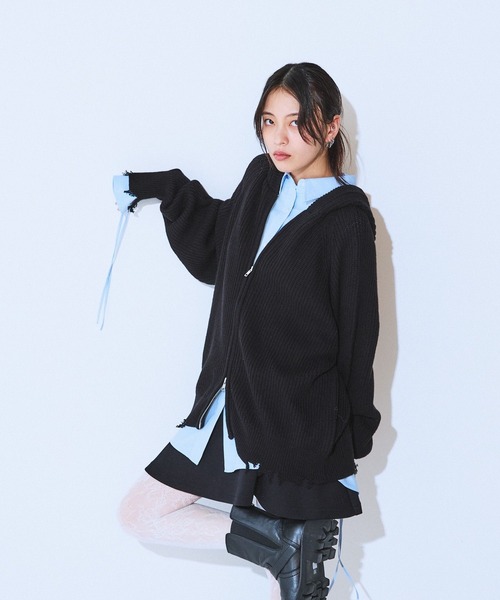 パーカー 5GアゼダブルZIPニットフーディー/602216 レディース | JEANASIS