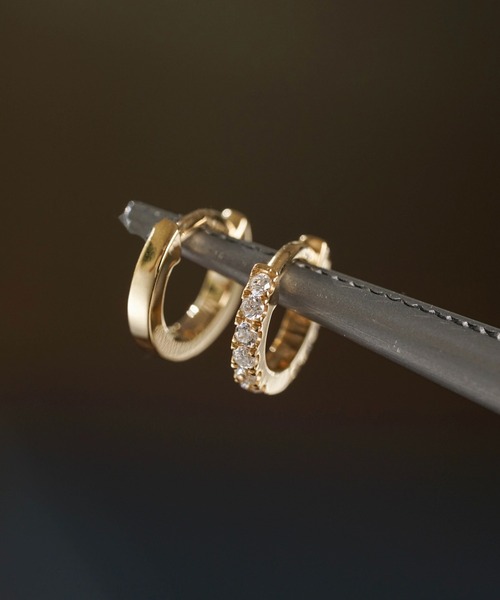 ピアス 「blatto 925silver」シルバー925 繊細ミニフープピアス 光沢＆ストーン esm-pierce-16-20 メンズ レディース