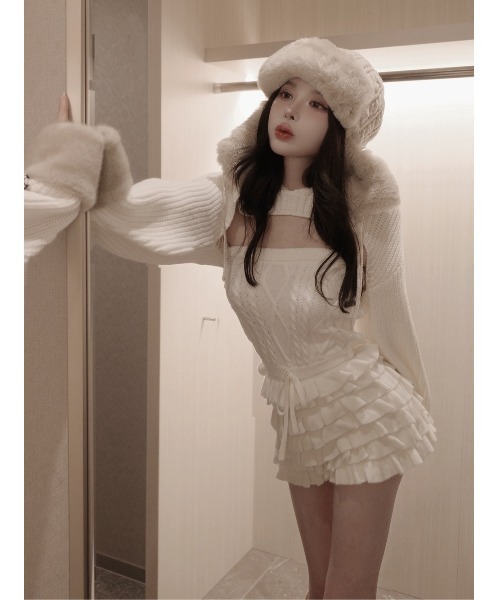 Darich（ダーリッチ） ワンピース フリルニットコンビネゾン