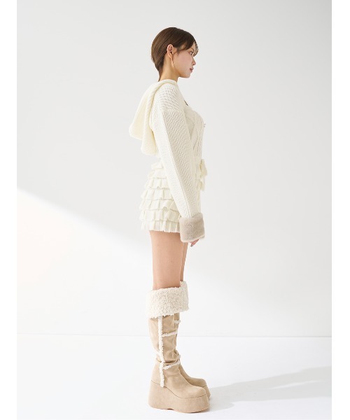 Darich 新品 フリルニットコンビネゾン ホワイト ダーリッチ Darich フリルニットコンビネゾン （ホワイト