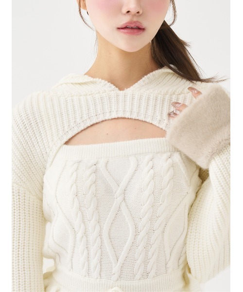 【新品タグ付き】Darich フリルニットコンビネゾン アイボリー F ダーリッチ Darich フリルニットコンビネゾン （グレー