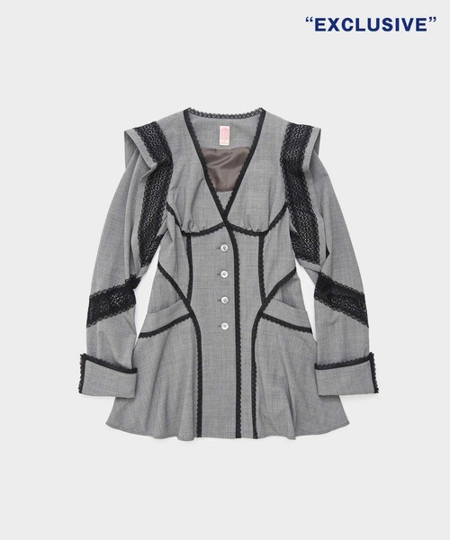 FETICO フェティコ　LACE PANEL JACKET アイボリー FETICO フェティコ LACE PANEL JACKET アイボリー FETICO / LACE