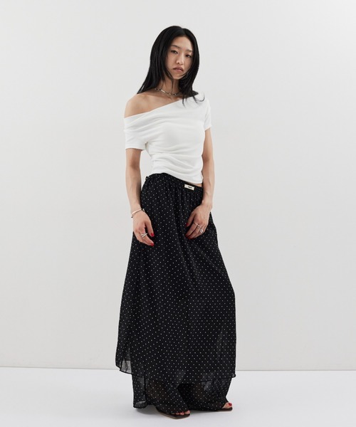 パンツ シアードットレイヤードパンツ レディースの画像