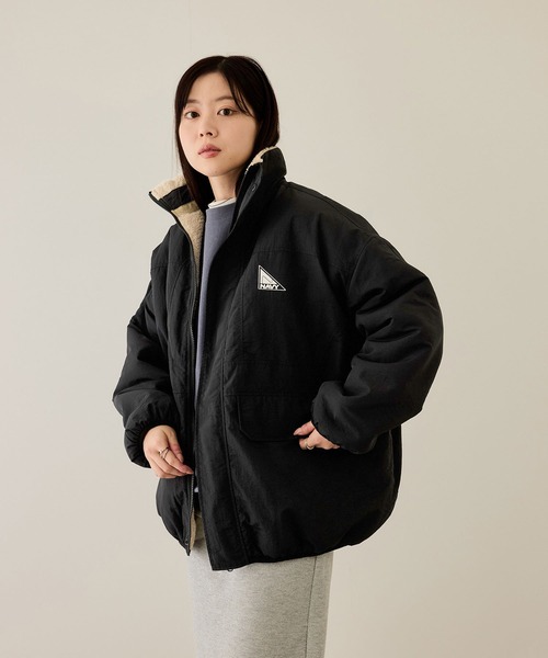 NAVY ブルゾン アウター 裏ボアリバーシブルブルゾン レディース