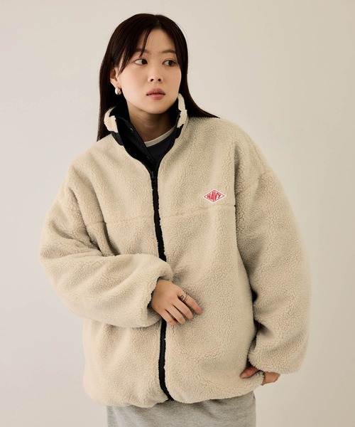 NAVY ブルゾン アウター 裏ボアリバーシブルブルゾン レディース