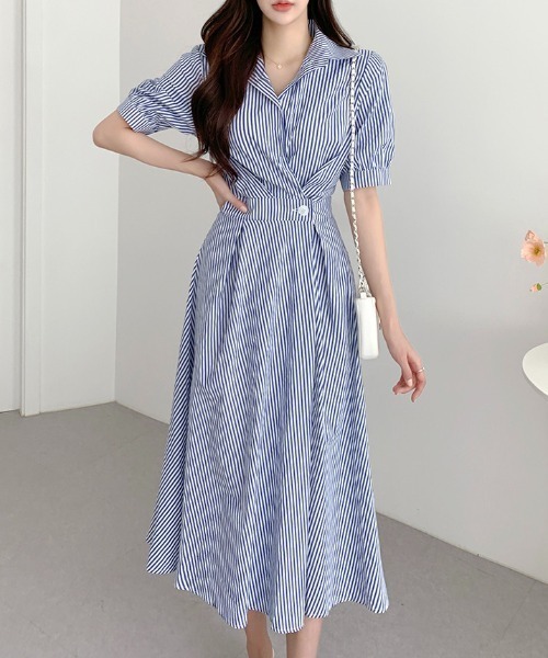 「FAVORITO」 半袖ワンピース F ブルー レディース_画像5