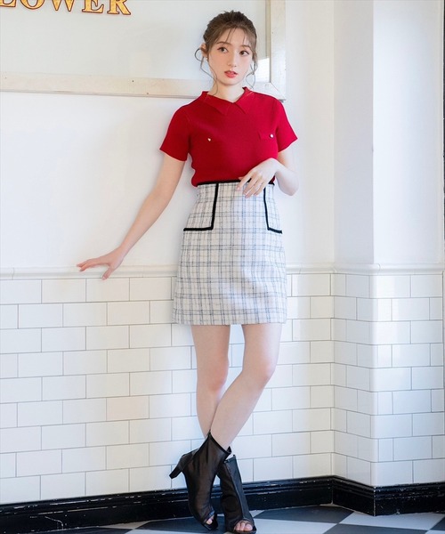 「SWINGLE」 半袖ニット FREE ブラック レディース_画像8