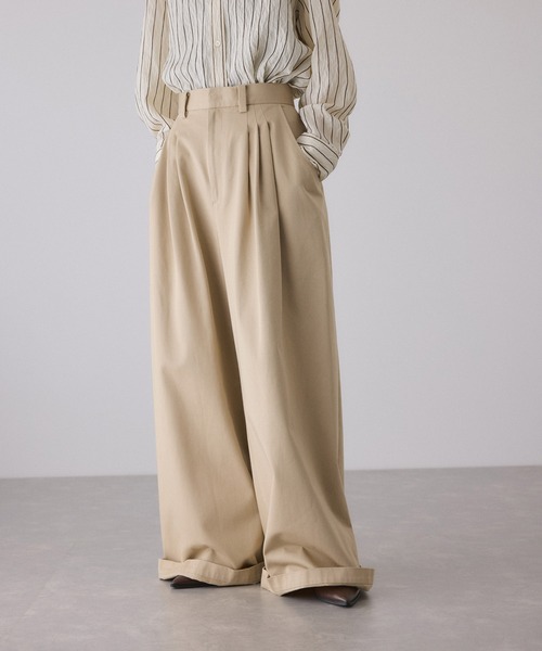 ADAM ET ROPE'（アダムエロペ） チノパン 3タックワイドチノパンツ