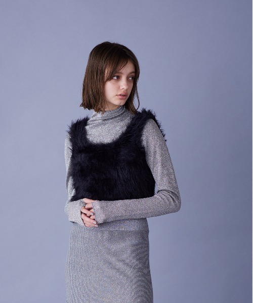 「Marilyn Moon」 ニットベスト FREE グレー レディース_画像2