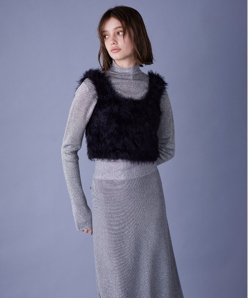 「Marilyn Moon」 ニットベスト FREE グレー レディース_画像6