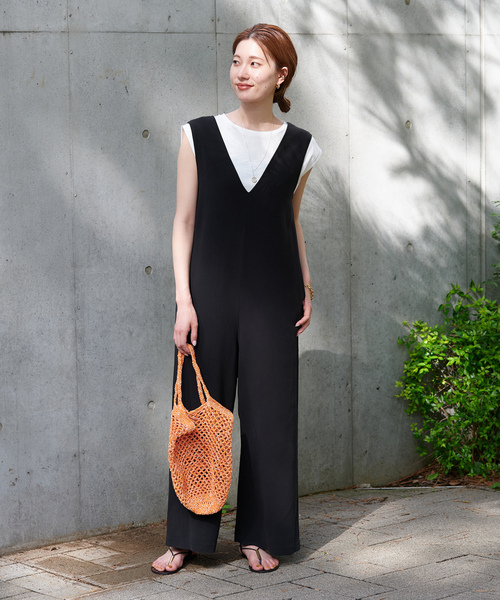 「FRAMeWORK」 オーバーオール - ブラック レディース_画像3