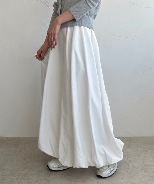 「apres jour clair」 ロングスカート X-LARGE ブラック レディース_画像4