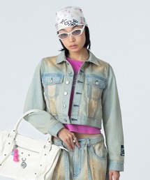 Xgirl エックスガール デニムジャケット X-girl（エックスガール） デニムジャケット gジャン FADED FACE LABEL