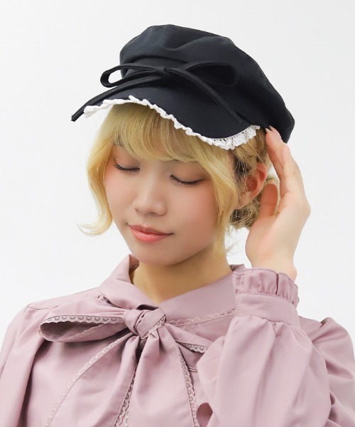 axes femme POETIQUE 帽子 ハット レースフリルキャスケット